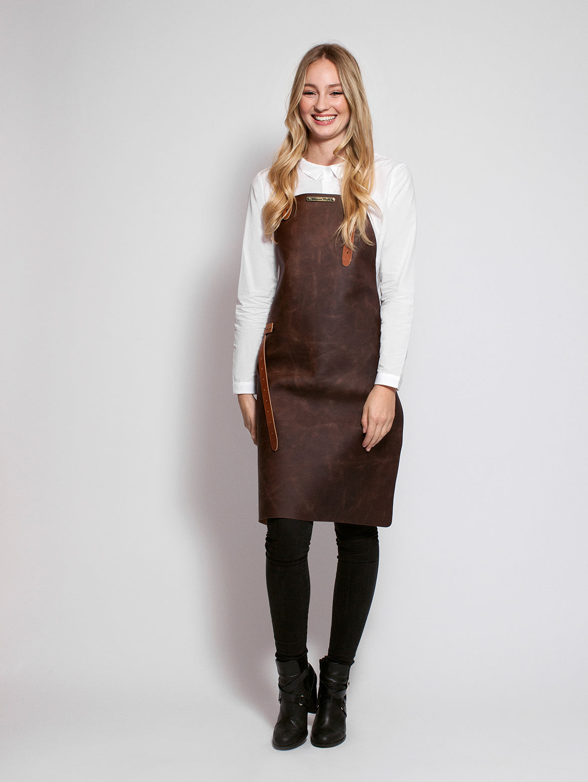Leather Apron Basic Brown by STW -  ChefsCotton