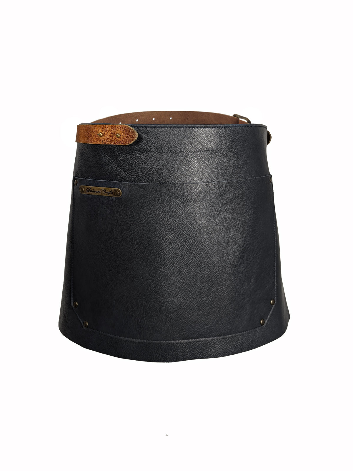 Leather Waist Apron Deluxe Black by STW -  ChefsCotton