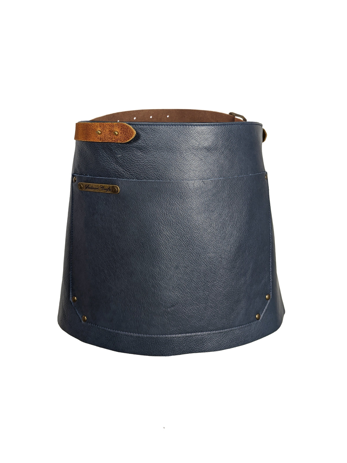 Leather Waist Apron Deluxe Blue by STW -  ChefsCotton