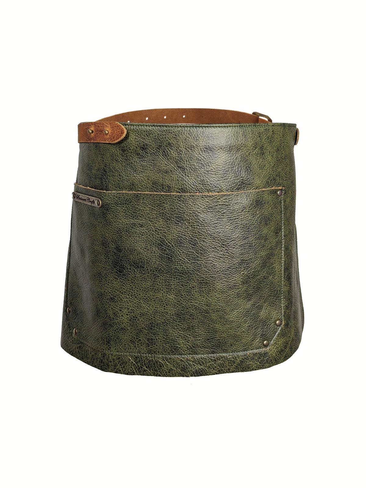 Leather Waist Apron Deluxe Green by Stalwart -  ChefsCotton